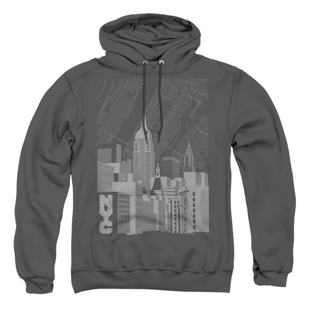 New York City Manhattan Monochrome Pullover Hoodie Pullover Hoodie New York City