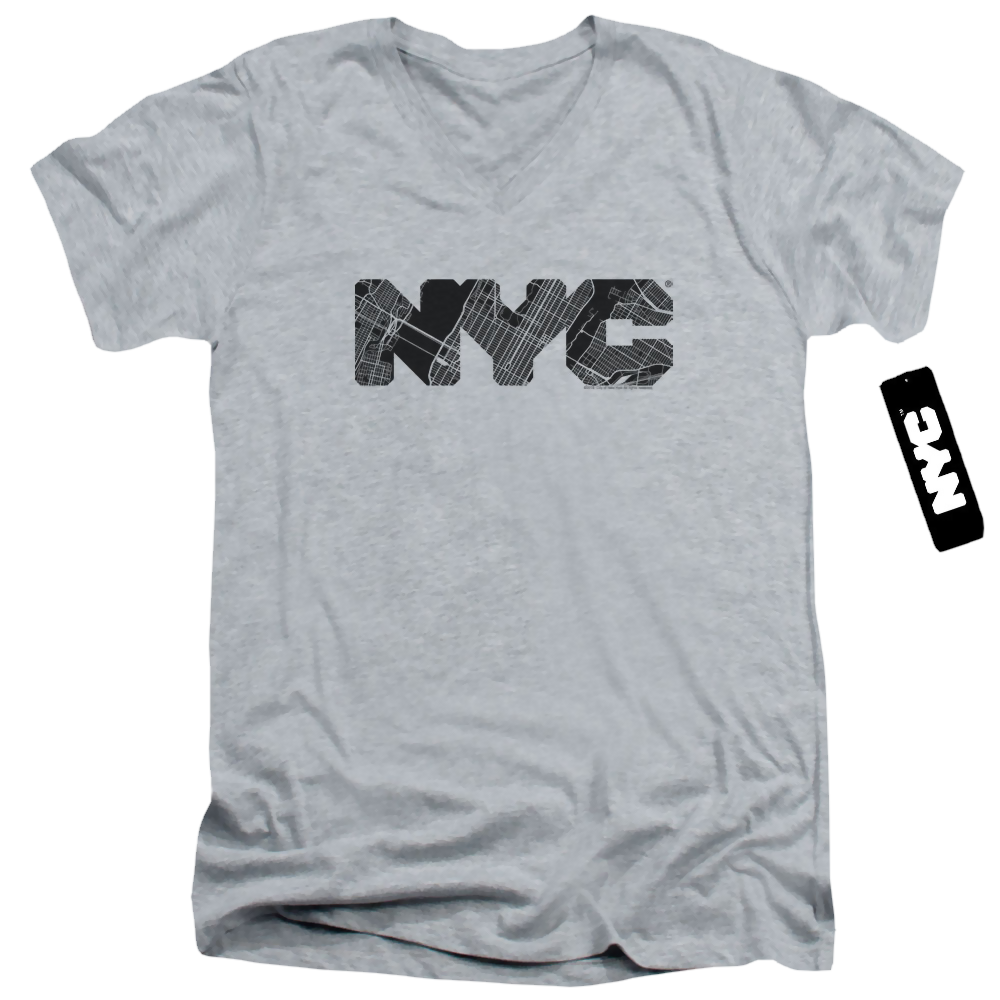 New York City Nyc Map Fill Men's V-Neck T-Shirt Men's V-Neck T-Shirt New York City