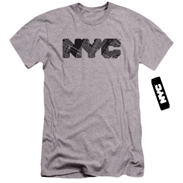 Athletic heather men's premium slim fit t-shirt with New York City NYC Map Fill graphic
