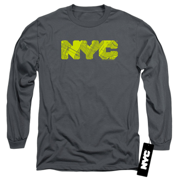 New York City Nyc Map Fill Men's Long Sleeve T-Shirt Men's Long Sleeve T-Shirt New York City