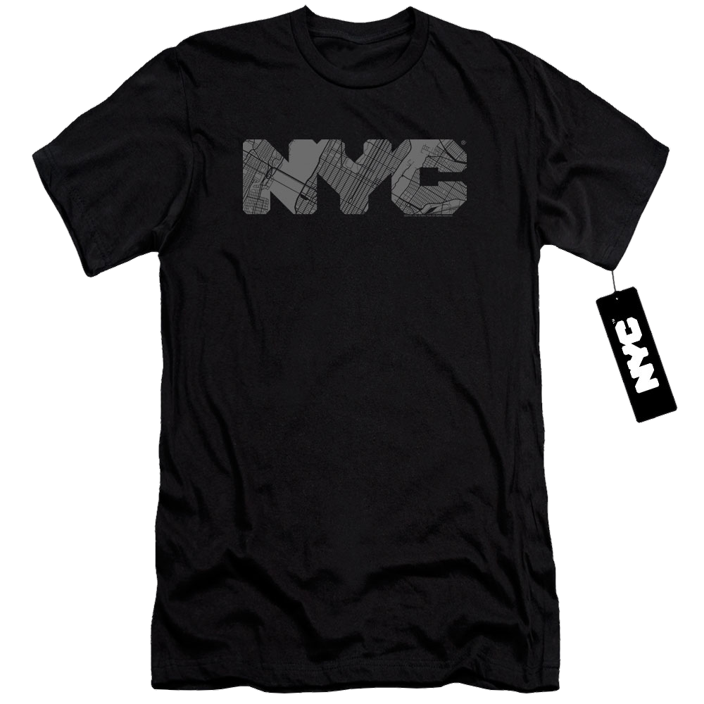 New York City Nyc Map Fill Men's Premium Slim Fit T-Shirt Men's Premium Slim Fit T-Shirt New York City