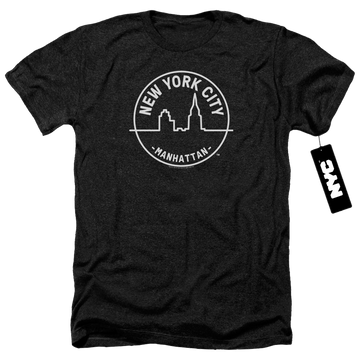 Black men's heather t-shirt with New York City See Nyc Manhattan graphic