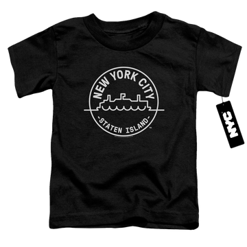 Black toddler t-shirt with New York City See Nyc Staten Island graphic