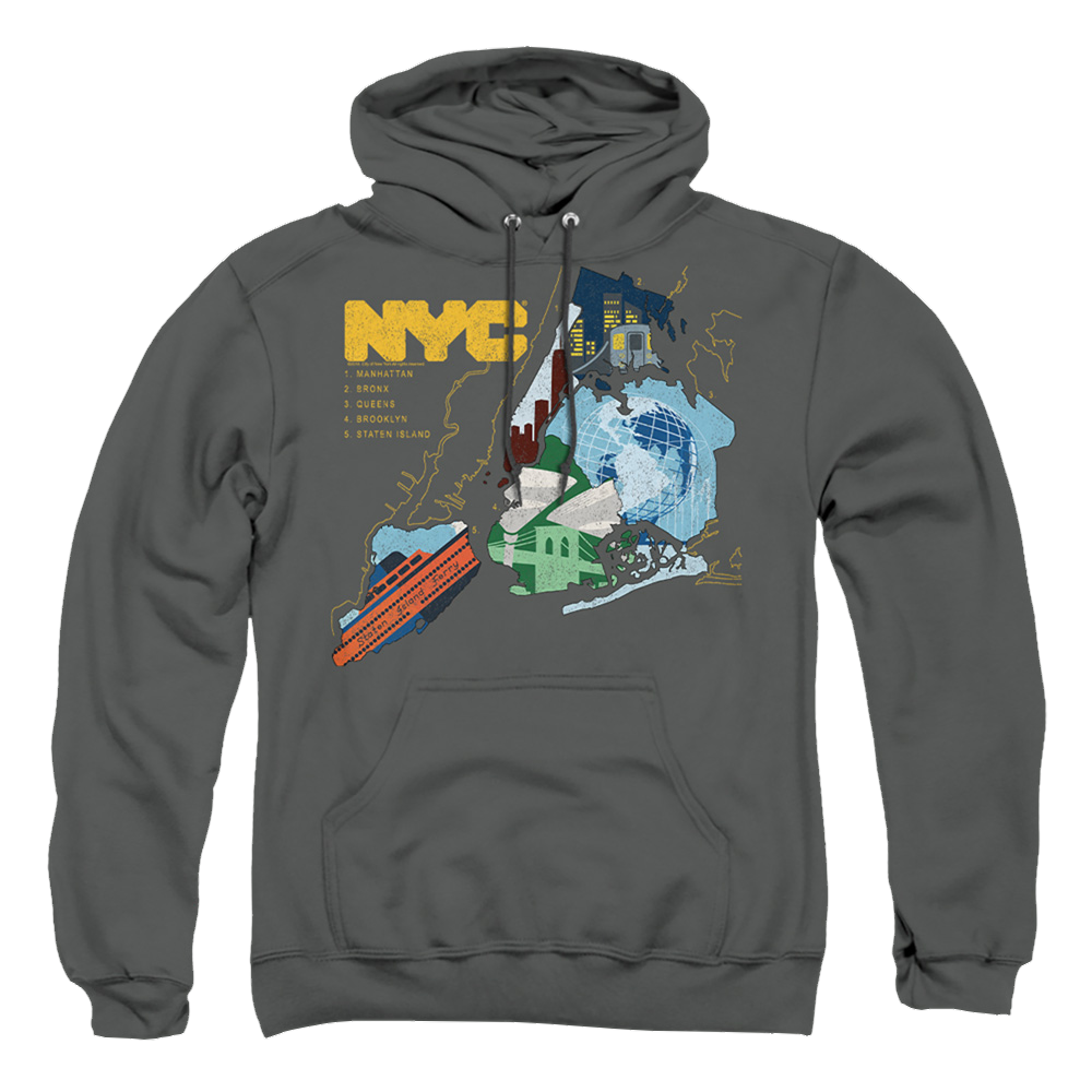 New York City Five Boroughs Pullover Hoodie Pullover Hoodie New York City