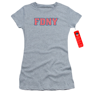 Athletic heather juniors t-shirt with New York City Fdny graphic