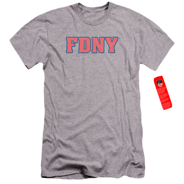 Athletic heather men's premium slim fit t-shirt with New York City NYC Fdny graphic