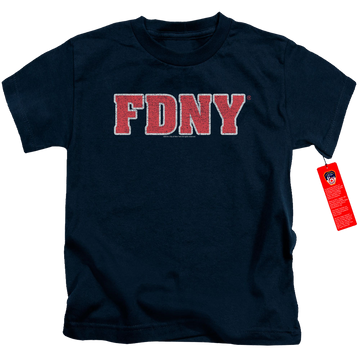 Navy kid's t-shirt for ages 4 to 7 with New York City NYC Fdny graphic