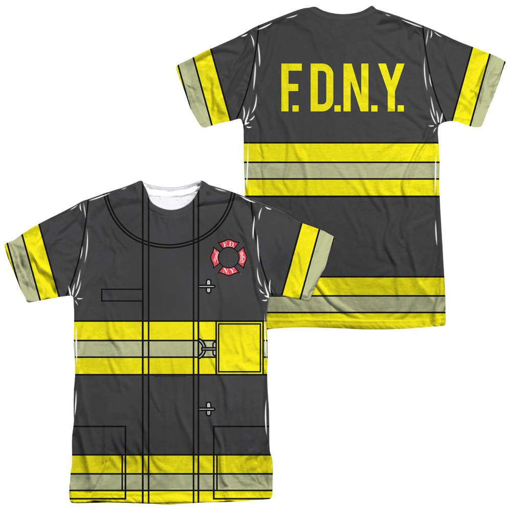 NYC Firefighter Uniform (Front/Back Print) - Men's All-Over Print T-Shirt Men's All-Over Print T-Shirt New York City
