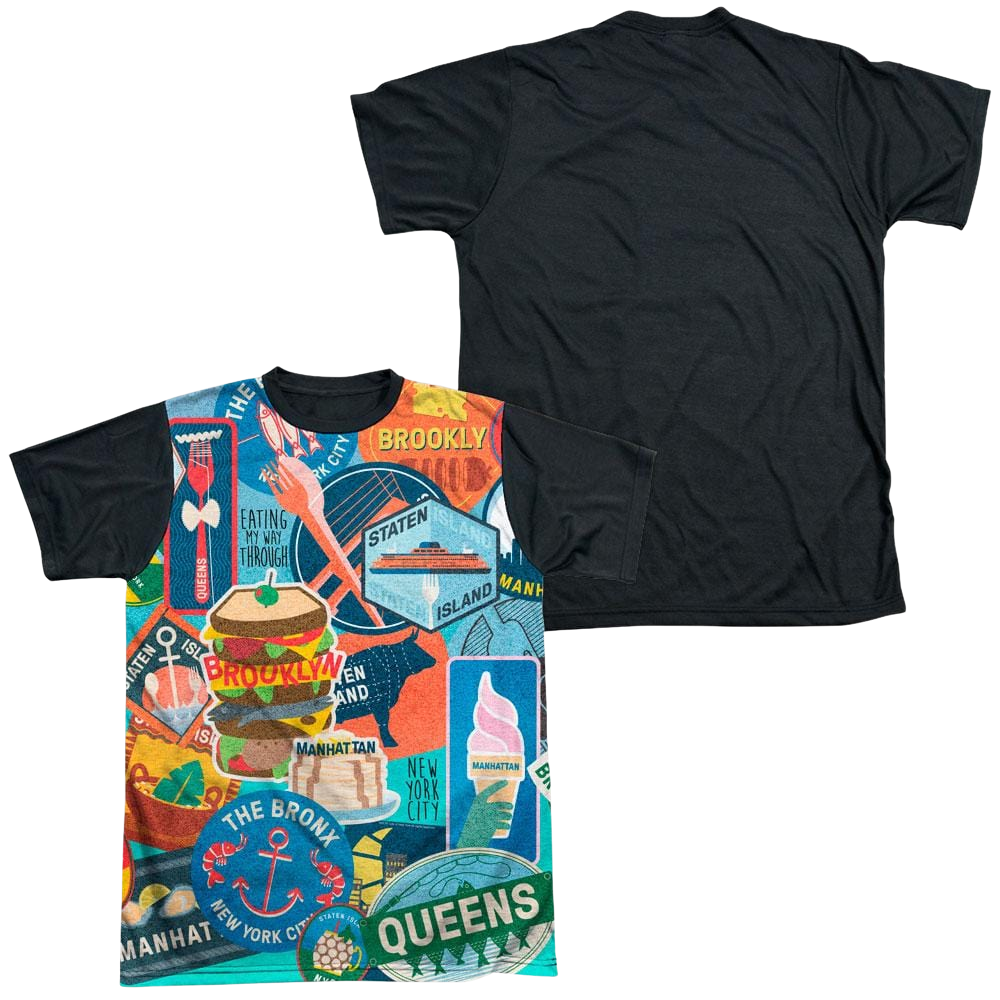 New York City Eating Nyc Men's Black Back T-Shirt Men's Black Back T-Shirt New York City