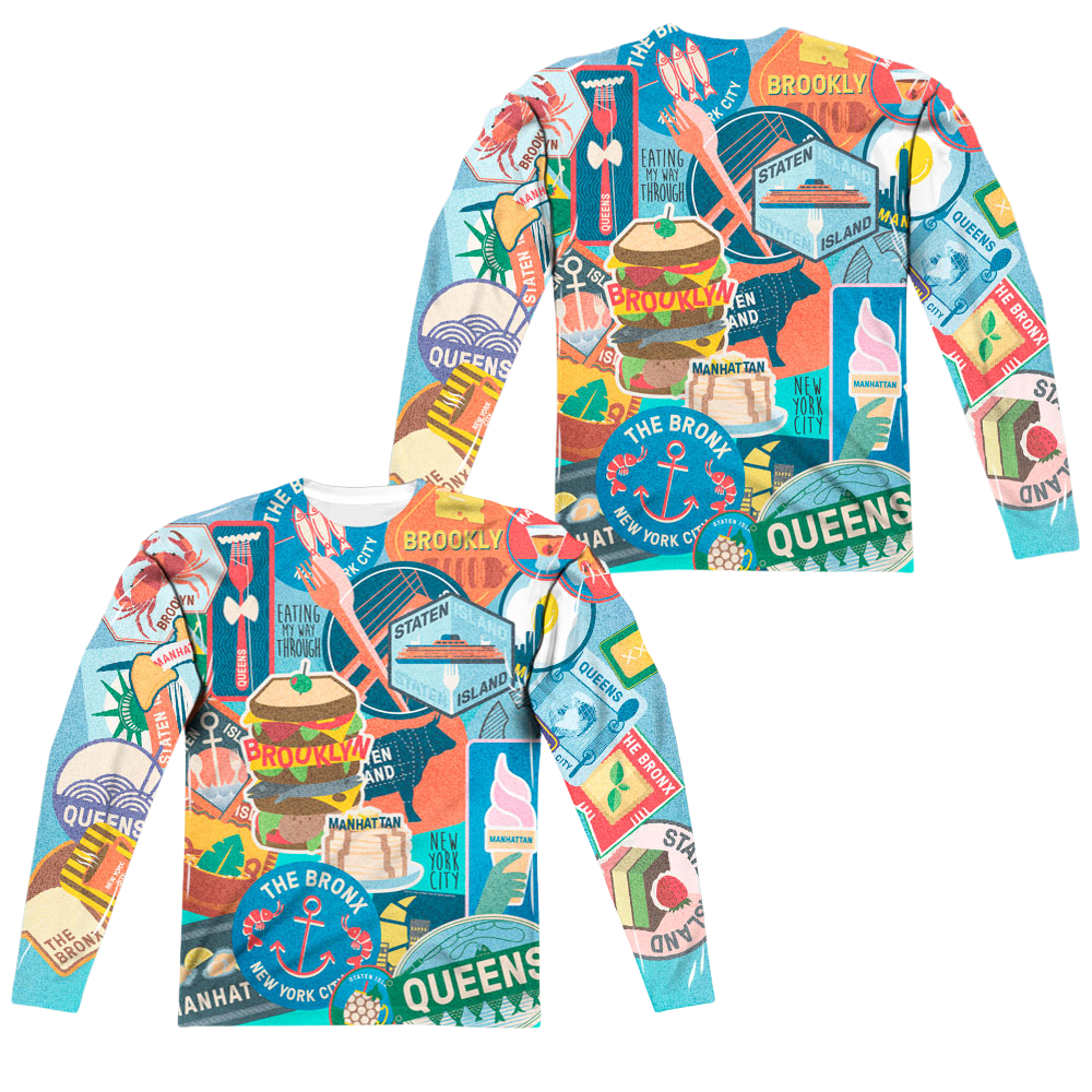 New York City Eating Nyc Men's All-Over Print Long Sleeve T-Shirt Men's All-Over Print Long Sleeve New York City