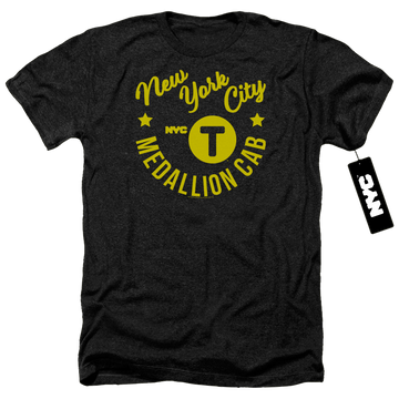 Charcoal men's heather t-shirt with New York City Nyc Hipster Taxi Tee graphic