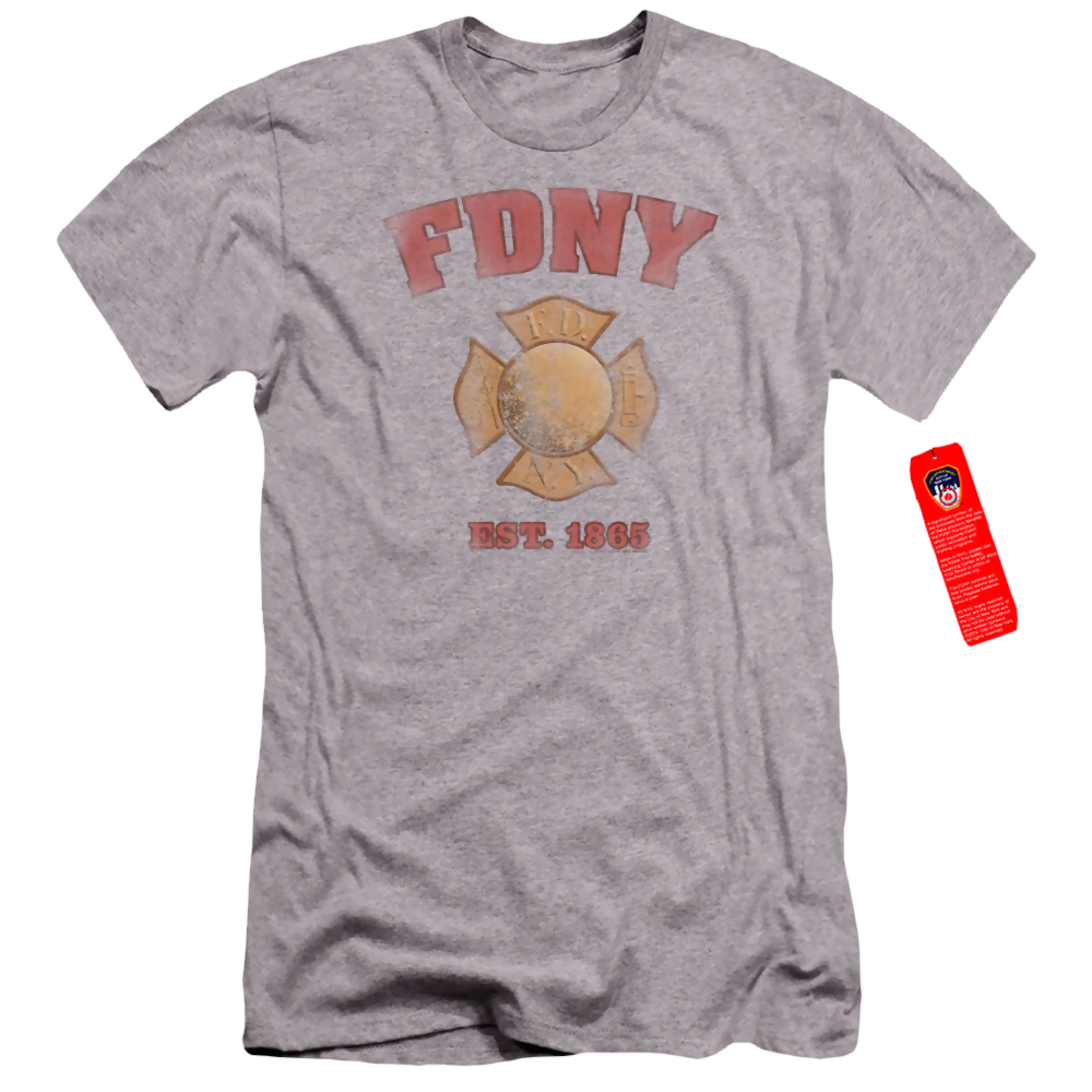 New York City Fdny Vintage Badge Men's Premium Slim Fit T-Shirt Men's Premium Slim Fit T-Shirt New York City