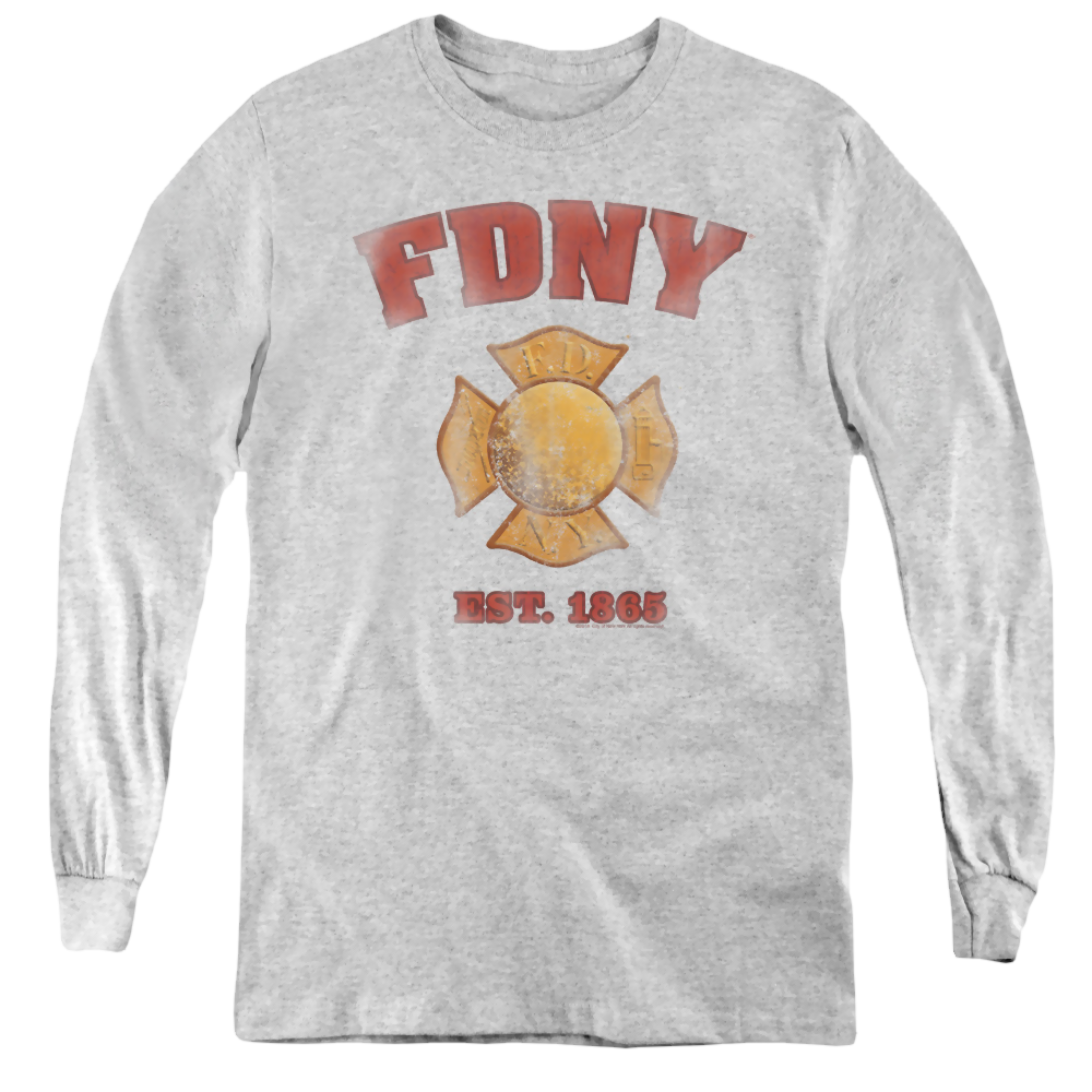 Nyc Fdny Vintage Badge - Youth Long Sleeve T-Shirt Youth Long Sleeve T-Shirt New York City