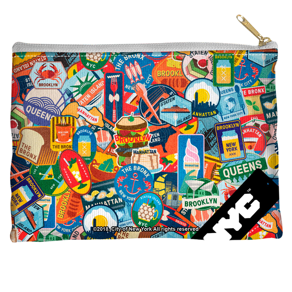 Nyc Eating Nyc - Straight Bottom Accessory Pouch Straight Bottom Accessory Pouches New York City