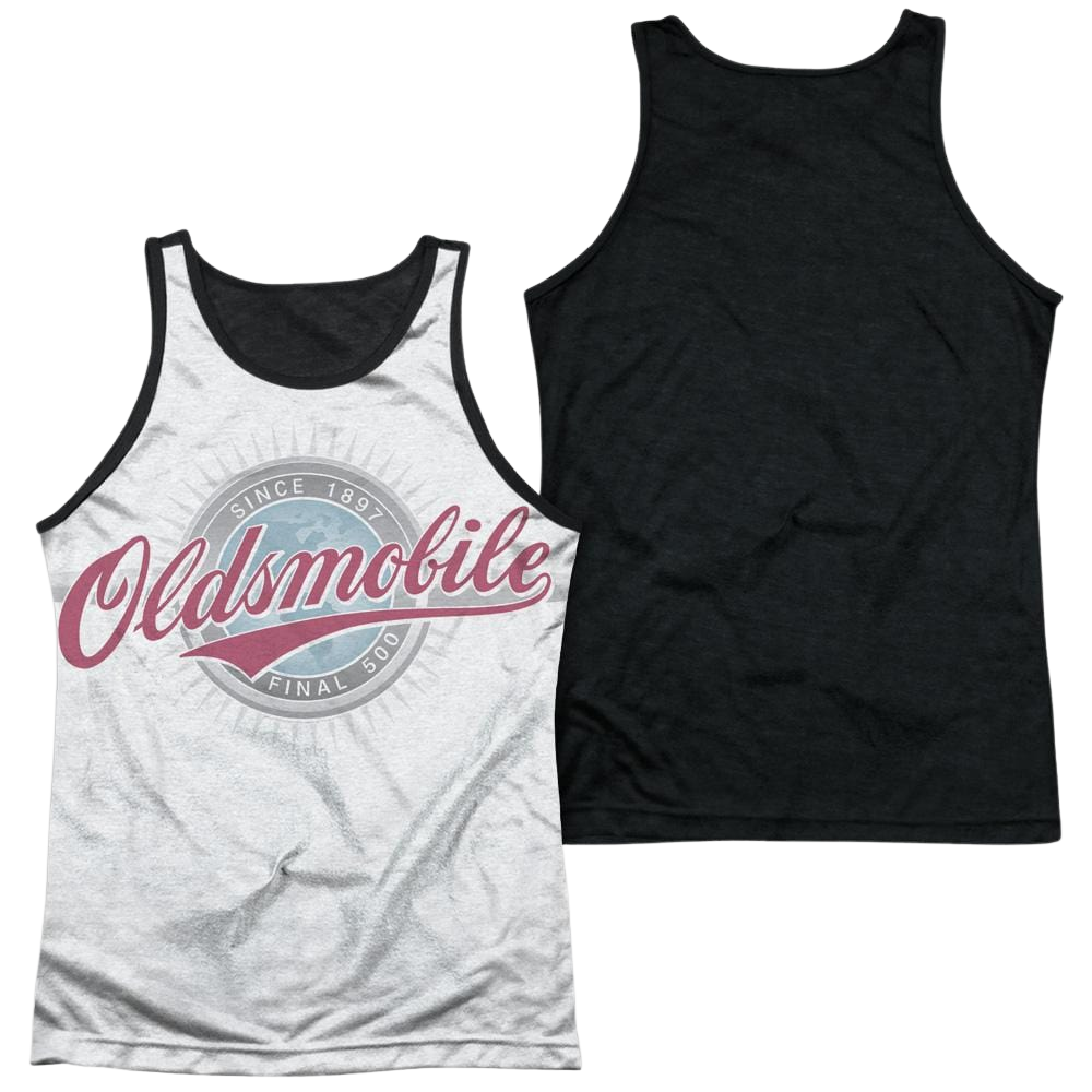 Oldsmobile Oversized And Faded Logo Men's Black Back Tank Men's Black Back Tank Oldsmobile
