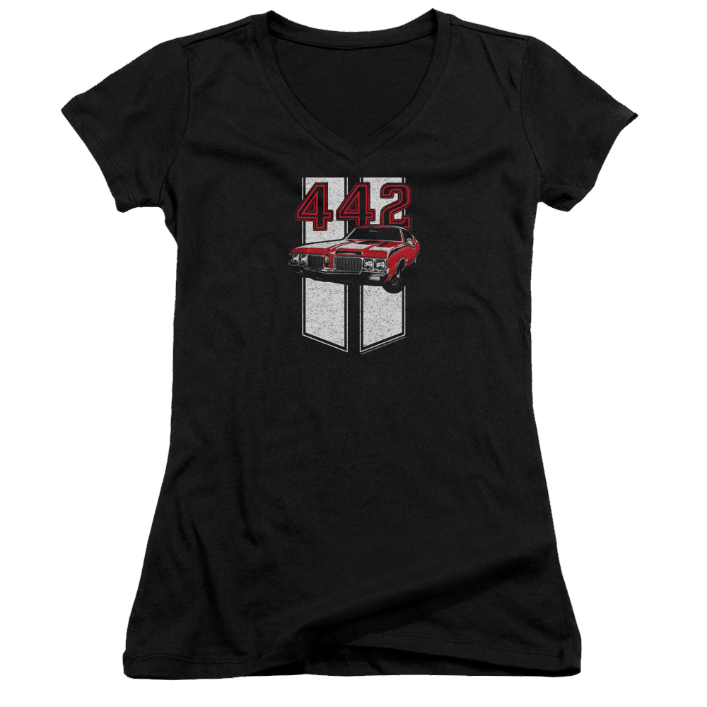 Oldsmobile 442 Juniors V-Neck T-Shirt Juniors V-Neck T-Shirt Oldsmobile