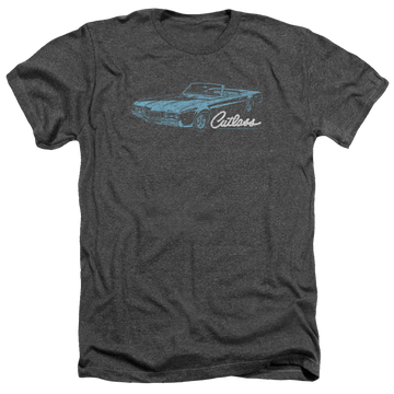 Charcoal men's heather t-shirt with Oldsmobile 68 Cutlass graphic