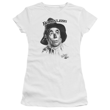 White juniors t-shirt with Wizard of Oz Brainless graphic