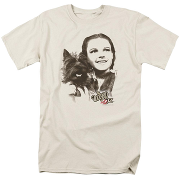 Cream men's regular fit t-shirt with Wizard of Oz Dorothy & Toto graphic