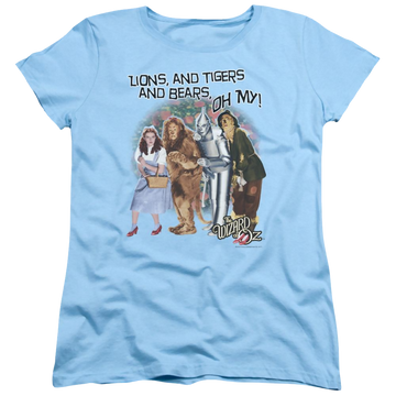 Light blue women's t-shirt with Wizard of Oz Oh My graphic
