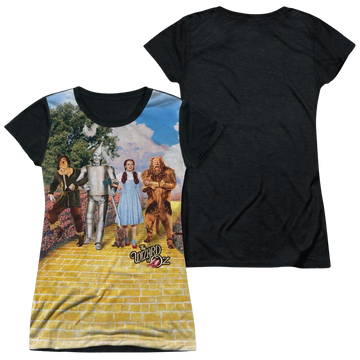 Wizard of Oz Woz On The Road juniors black back t-shirt