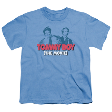 Carolina blue youth t-shirt for ages 8 to 12 with Tommy Boy Logo graphic