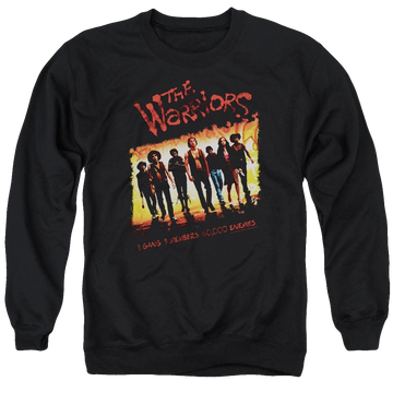 Black men's crewneck sweatshirt with The Warriors One Gang graphic