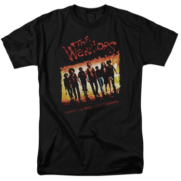 Black men's regular fit t-shirt with The Warriors One Gang graphic