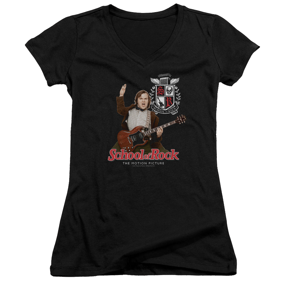 School of Rock The Teacher Is In - Juniors V-Neck T-Shirt Juniors V-Neck T-Shirt School of Rock