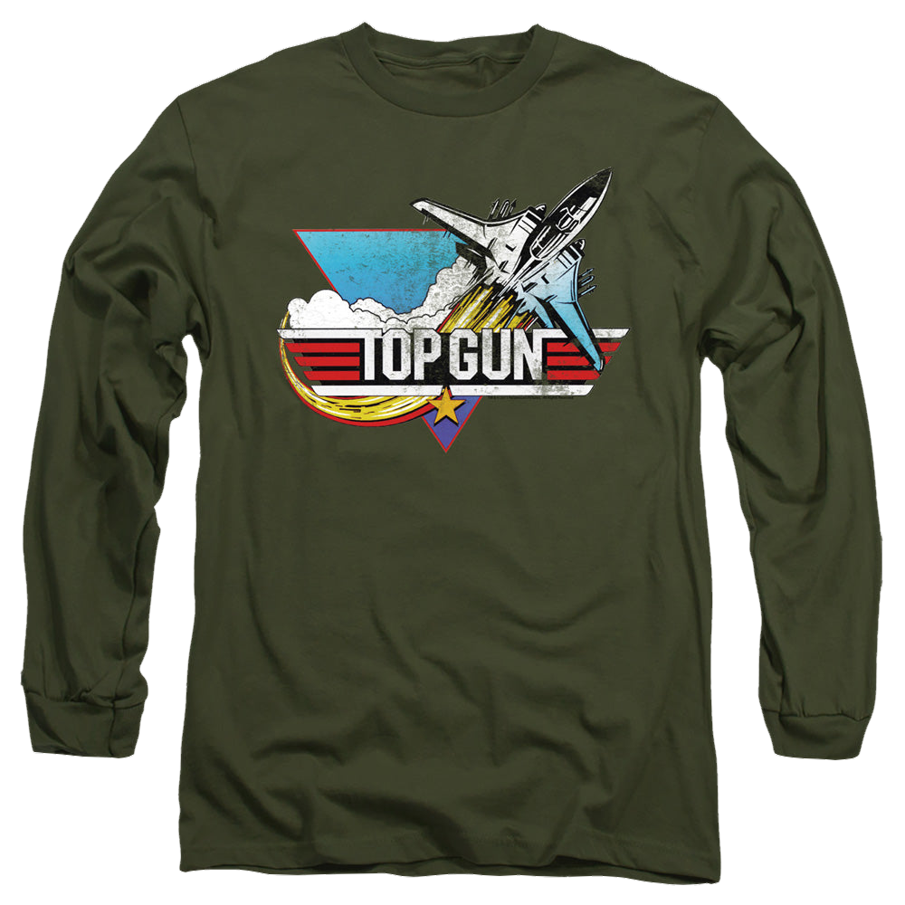 Top Gun Distressed Logo - Men's Long Sleeve T-Shirt Men's Long Sleeve T-Shirt Top Gun