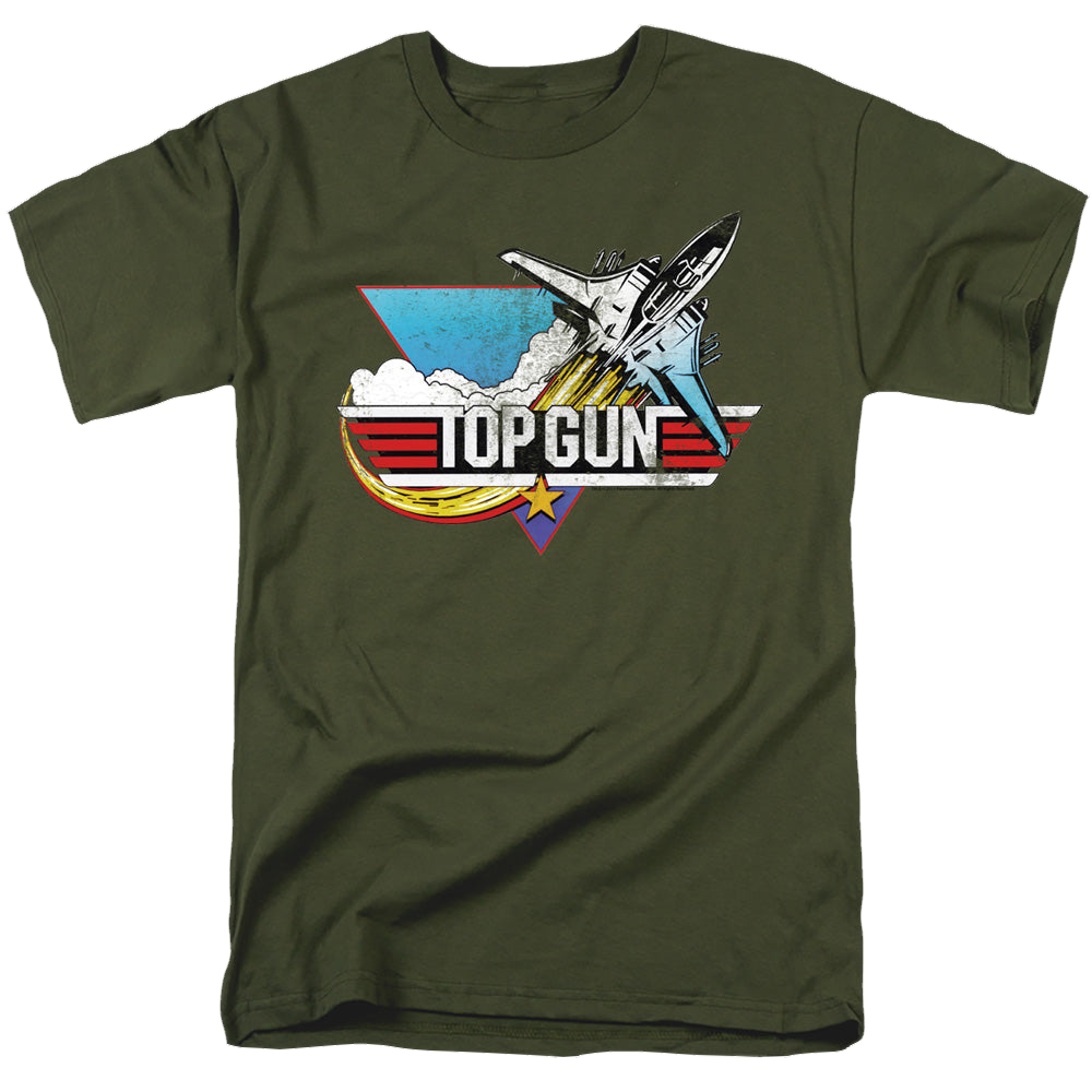 Top Gun Distressed Logo - Men's Regular Fit T-Shirt Men's Regular Fit T-Shirt Top Gun