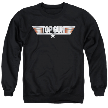 Black men's crewneck sweatshirt with Top Gun Logo graphic
