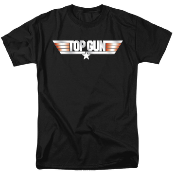 Black men's regular fit t-shirt with Top Gun Logo graphic