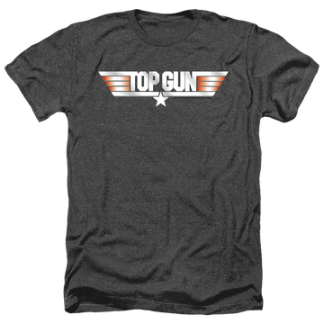 Charcoal men's heather t-shirt with Top Gun Logo graphic