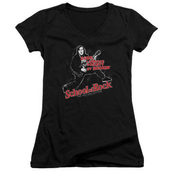 School of Rock Rockin - Juniors V-Neck T-Shirt Juniors V-Neck T-Shirt School of Rock