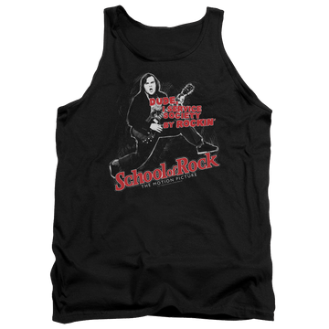Black men's tank with School of Rock Rockin graphic