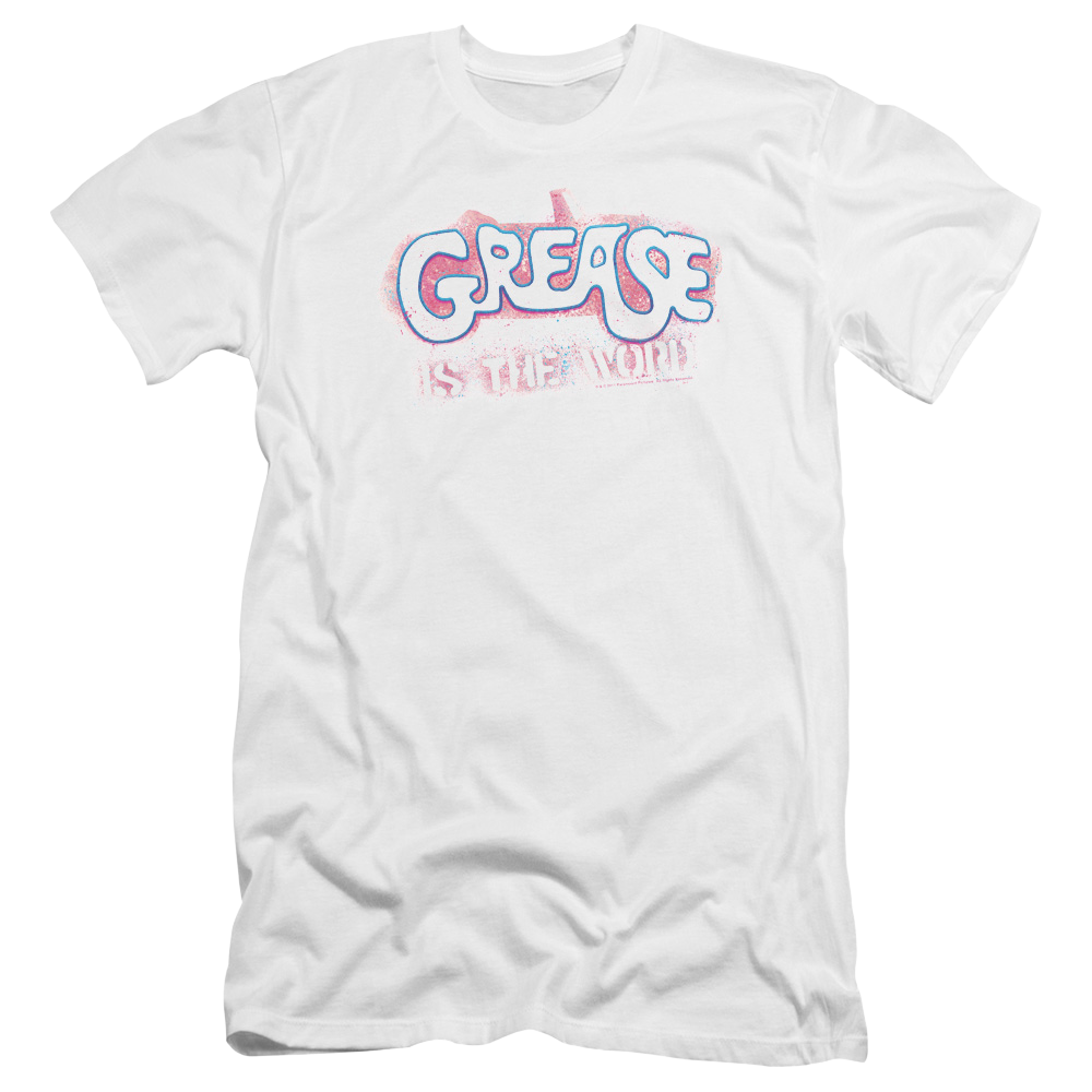 Grease Grease Is The Word Premium Adult Slim Fit T-Shirt Men's Premium Slim Fit T-Shirt Grease