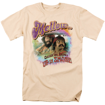 Cream men's regular fit t-shirt with Cheech & Chong Up in Smoke Mellow graphic
