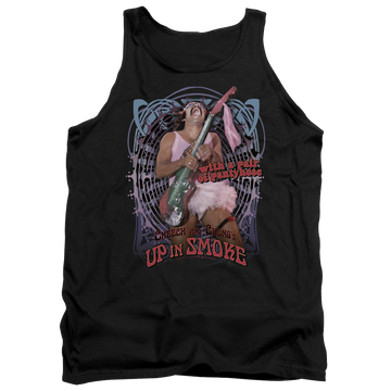 Black men's tank with Cheech & Chong Up in Smoke Pantyhose graphic