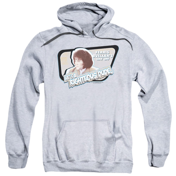 Athletic heather pullover hoodie with Ferris Bueller's Day Off Grace graphic