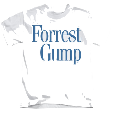 White kid's t-shirt for ages 4 to 7 with Forrest Gump Logo graphic