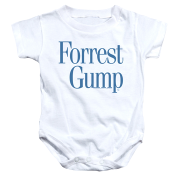 White baby bodysuit with Forrest Gump Logo graphic
