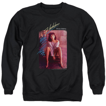 Black men's crewneck sweatshirt with Flashdance Title graphic