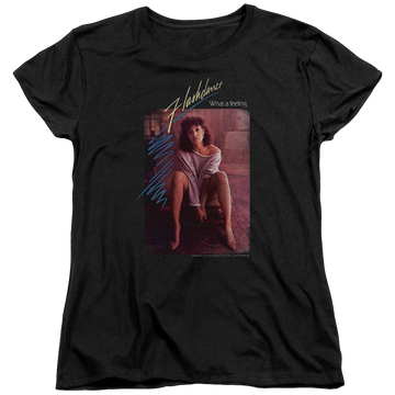 Black women's t-shirt with Flashdance Title graphic