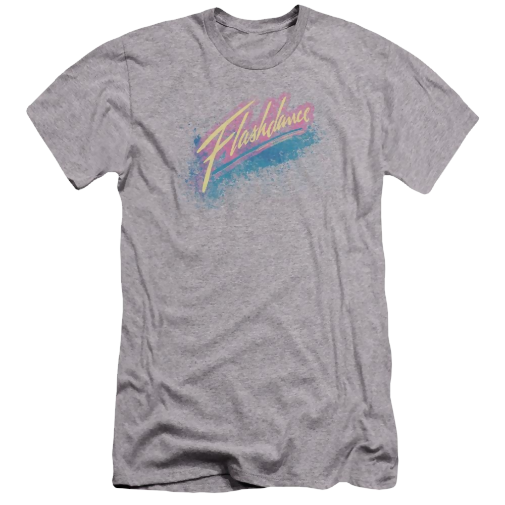 Flashdance Spray Logo - Men's Premium Slim Fit T-Shirt Men's Premium Slim Fit T-Shirt Flashdance