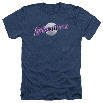 Navy men's heather t-shirt with Galaxy Quest Logo graphic