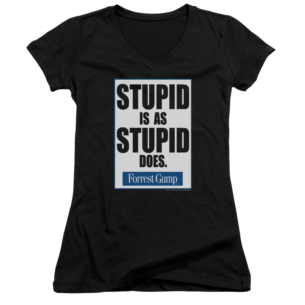 Forrest Gump Stupid Is - Juniors V-Neck T-Shirt Juniors V-Neck T-Shirt Forrest Gump
