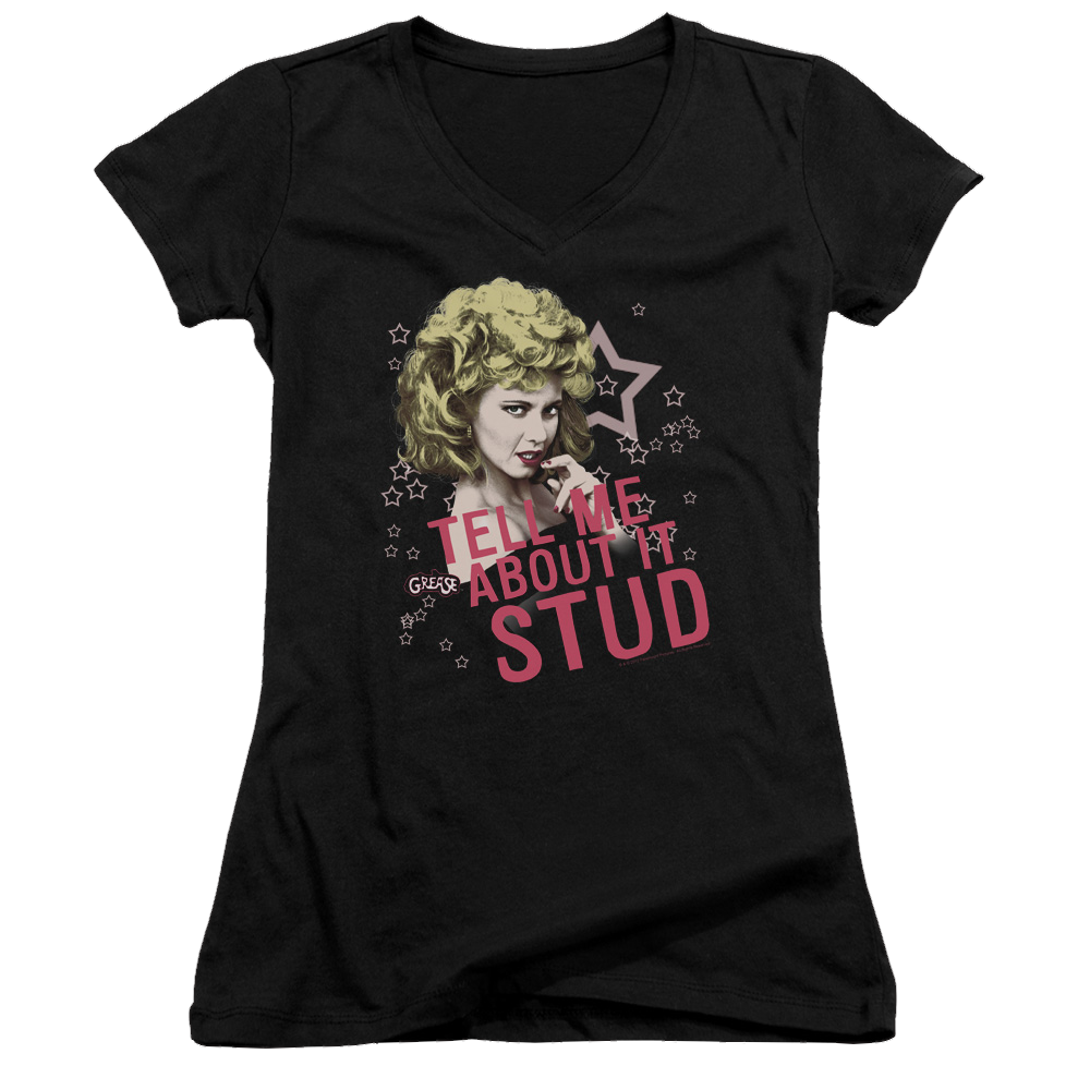 Grease Tell Me About It Stud - Juniors V-Neck T-Shirt Juniors V-Neck T-Shirt Grease