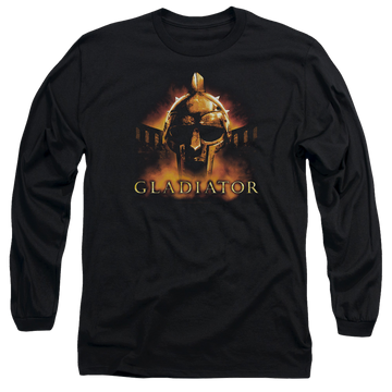 Black men's long sleeve t-shirt with Gladiator My Name Is graphic