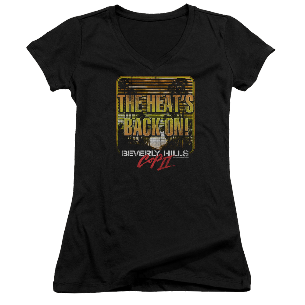 Beverly Hills Cop The Heats Back On - Juniors V-Neck T-Shirt Juniors V-Neck T-Shirt Beverly Hills Cop